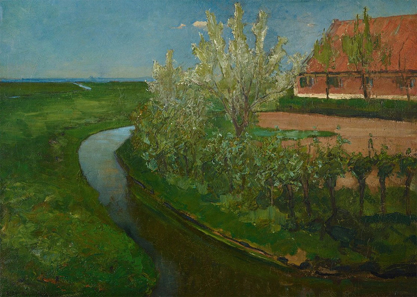 Cuadro Zanja de riego curvada (Mondrian)