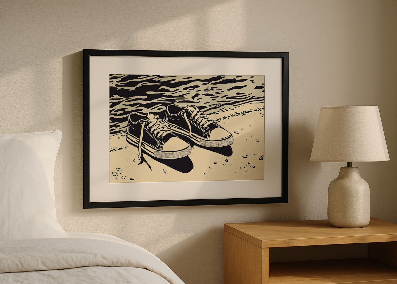 Cuadro Zapatillas en la orilla
