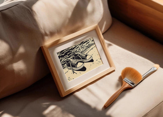 Cuadro Zapatillas en la orilla