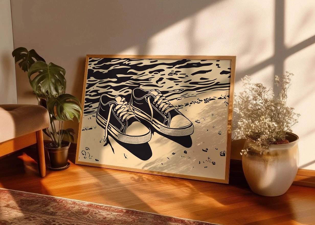 Cuadro Zapatillas en la orilla