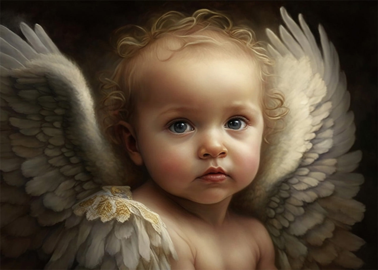 Cuadro Bebe ángel alado