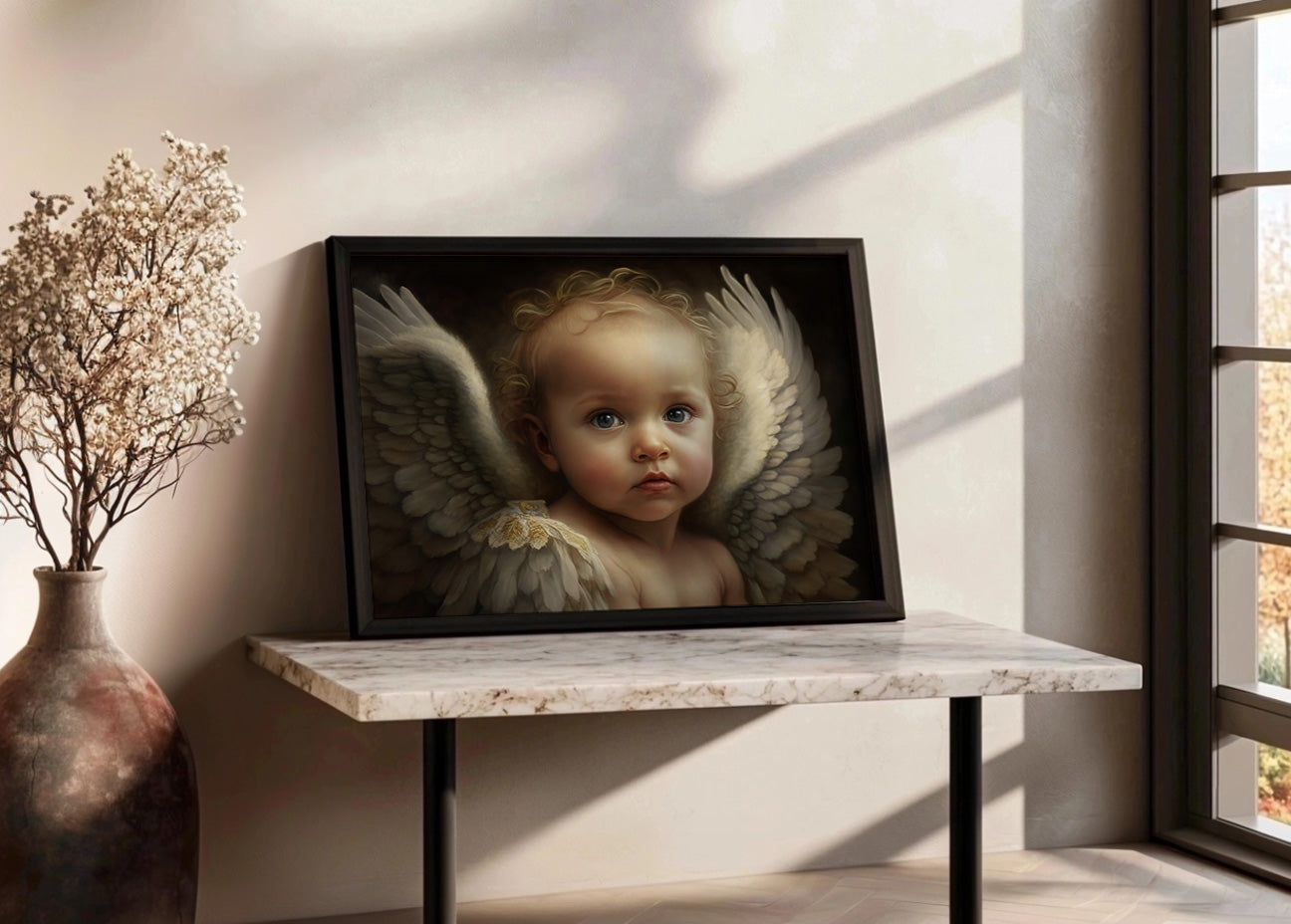 Cuadro Bebe ángel alado