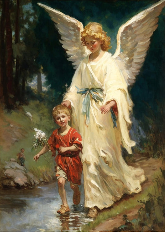 Cuadro El ángel de la guarda que acompaña
