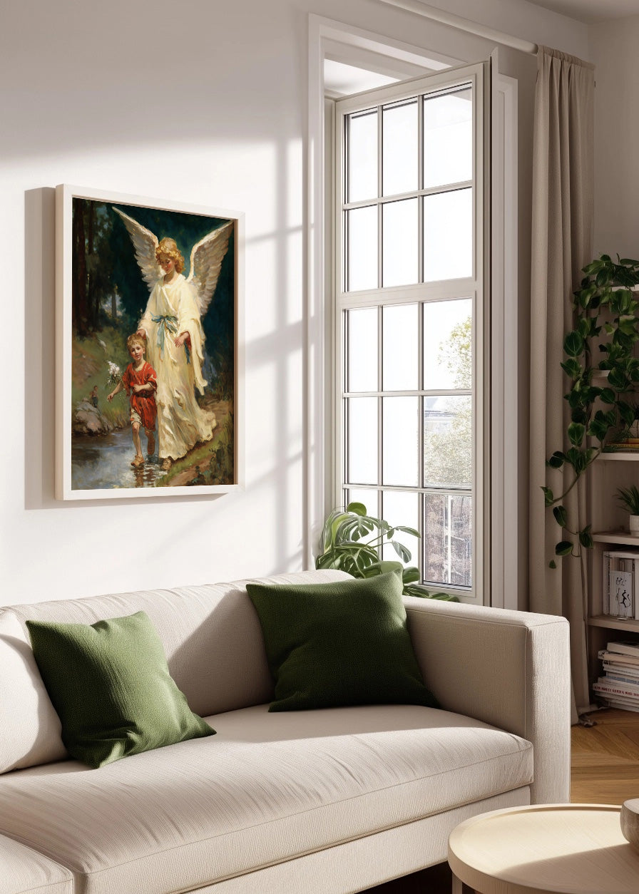 Cuadro El ángel de la guarda que acompaña