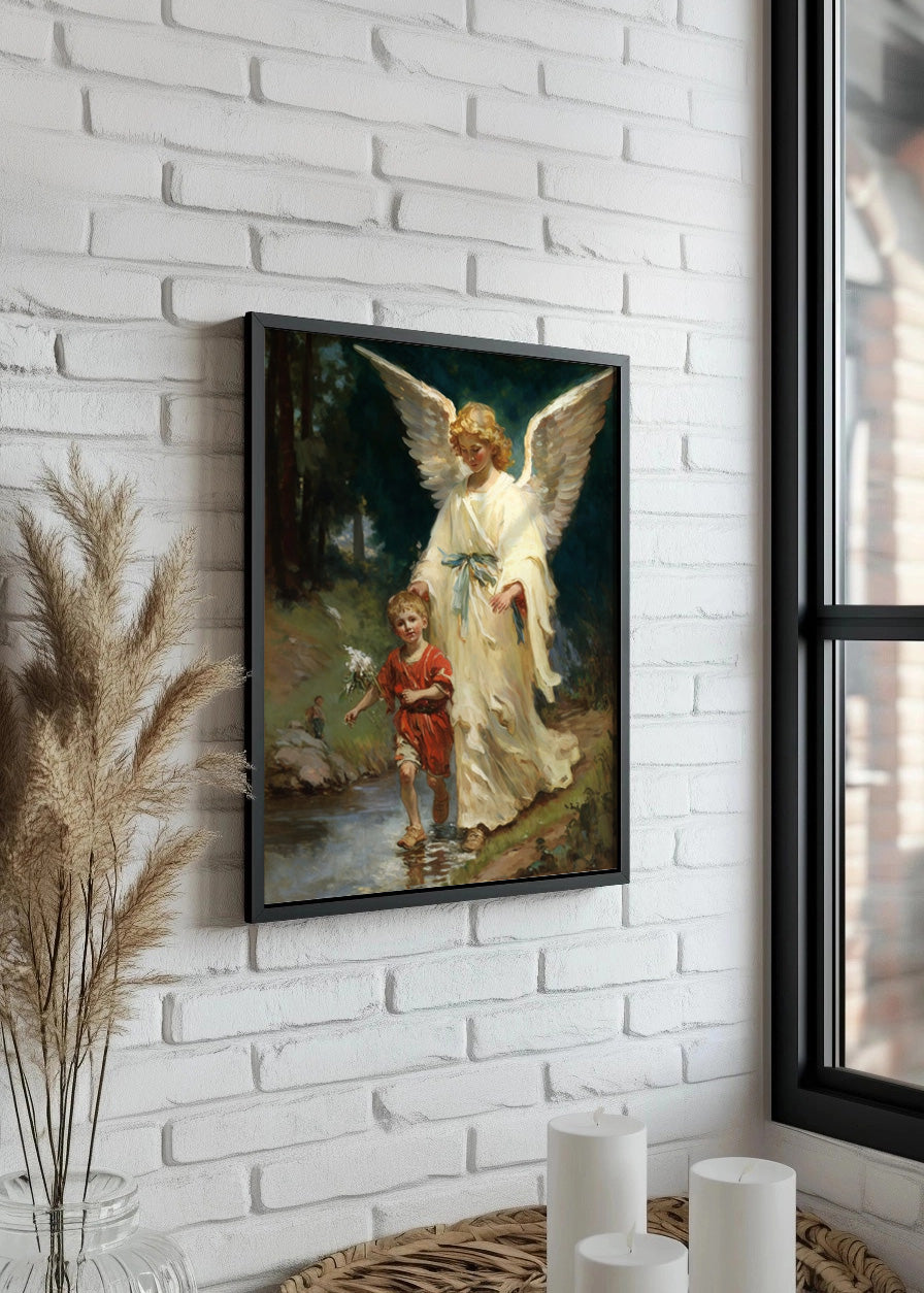 Cuadro El ángel de la guarda que acompaña