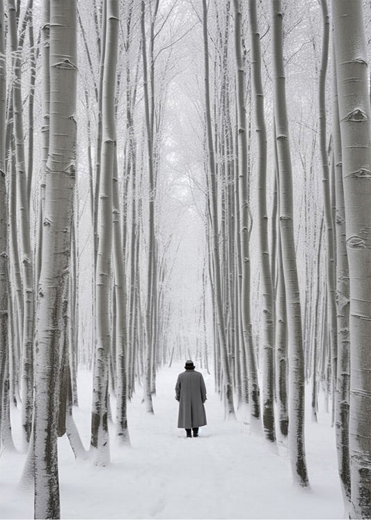 Cuadro Árboles y nieve