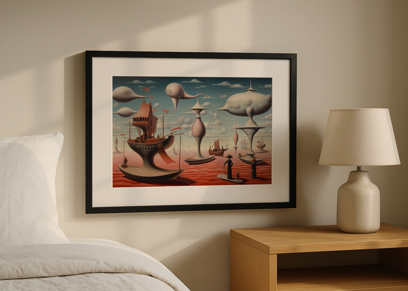 Cuadro Barcos voladores surrealismo