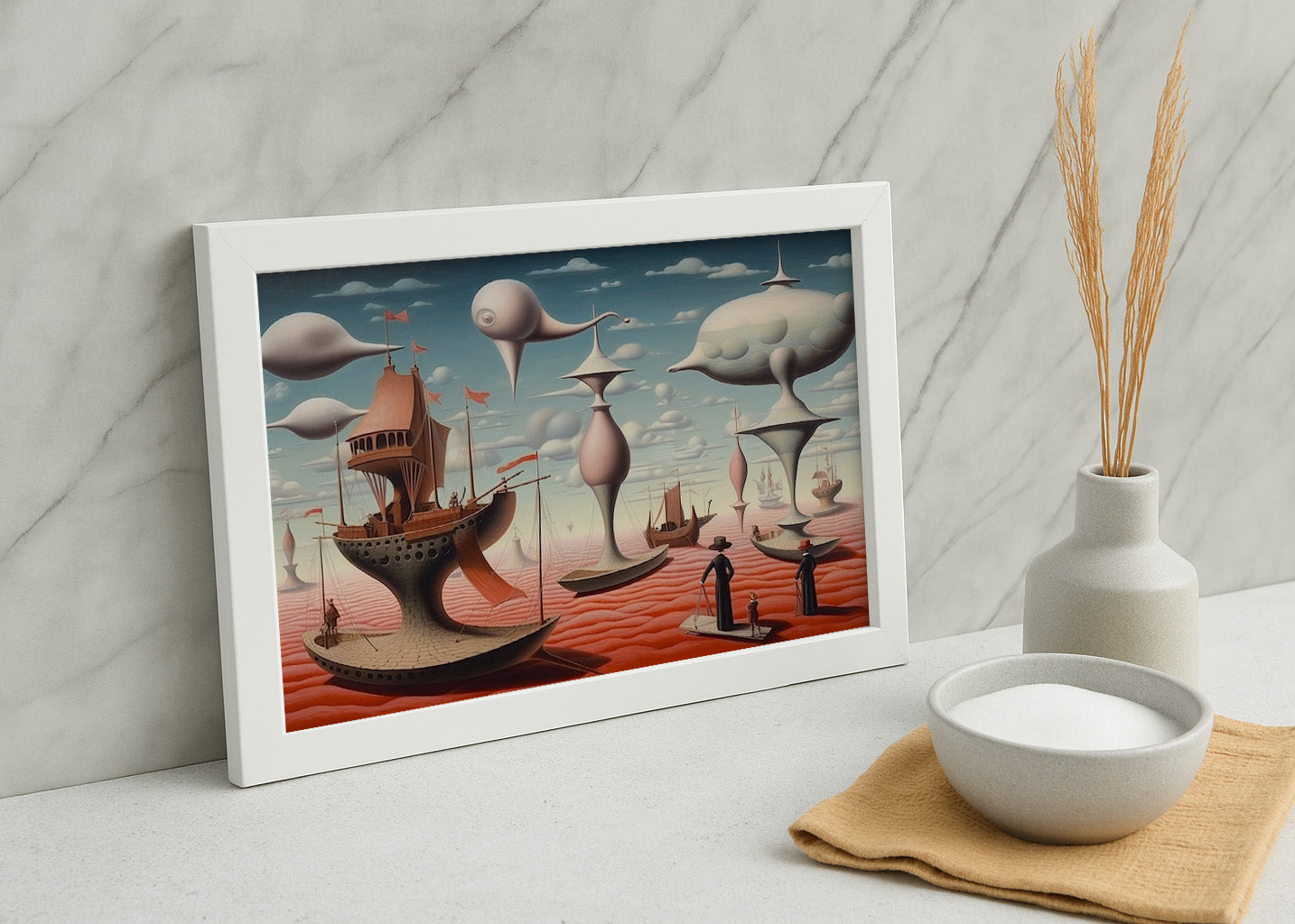 Cuadro Barcos voladores surrealismo