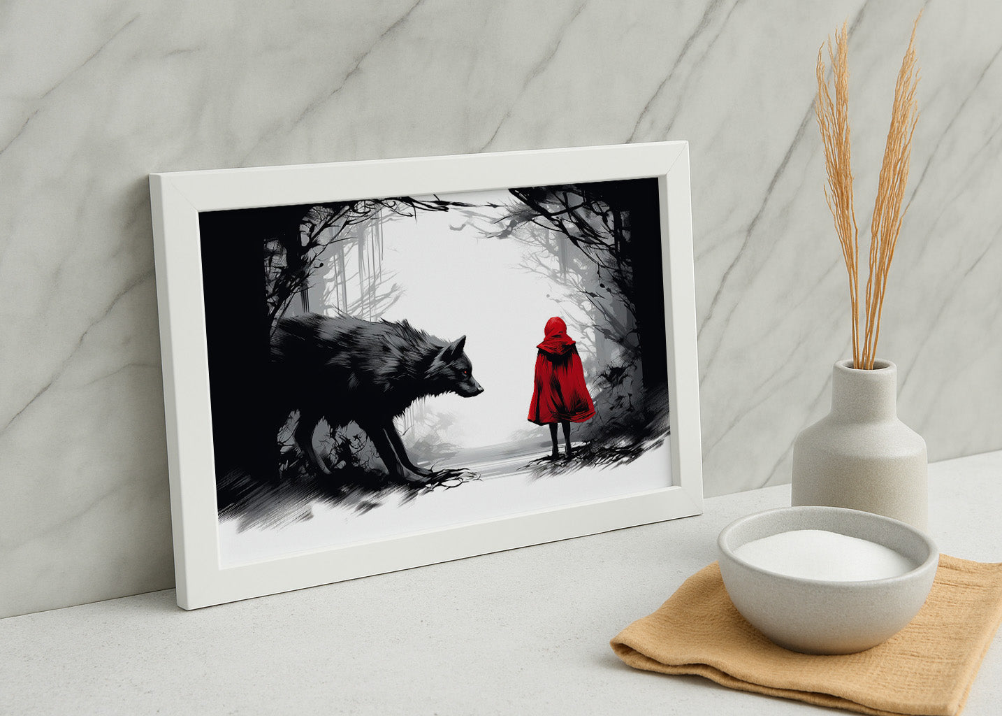 Cuadro Caperucita roja y lobo feroz