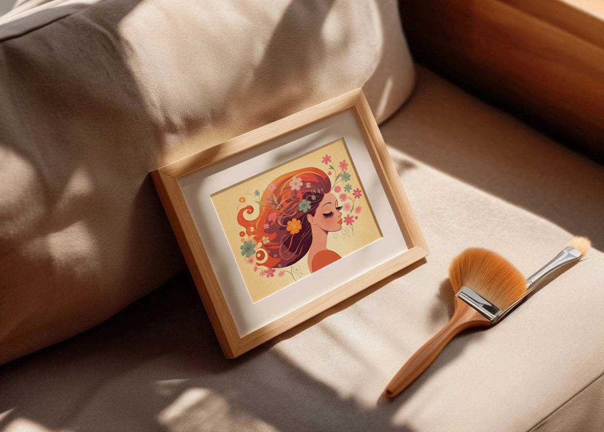 Cuadro Chica dulce entre florecillas