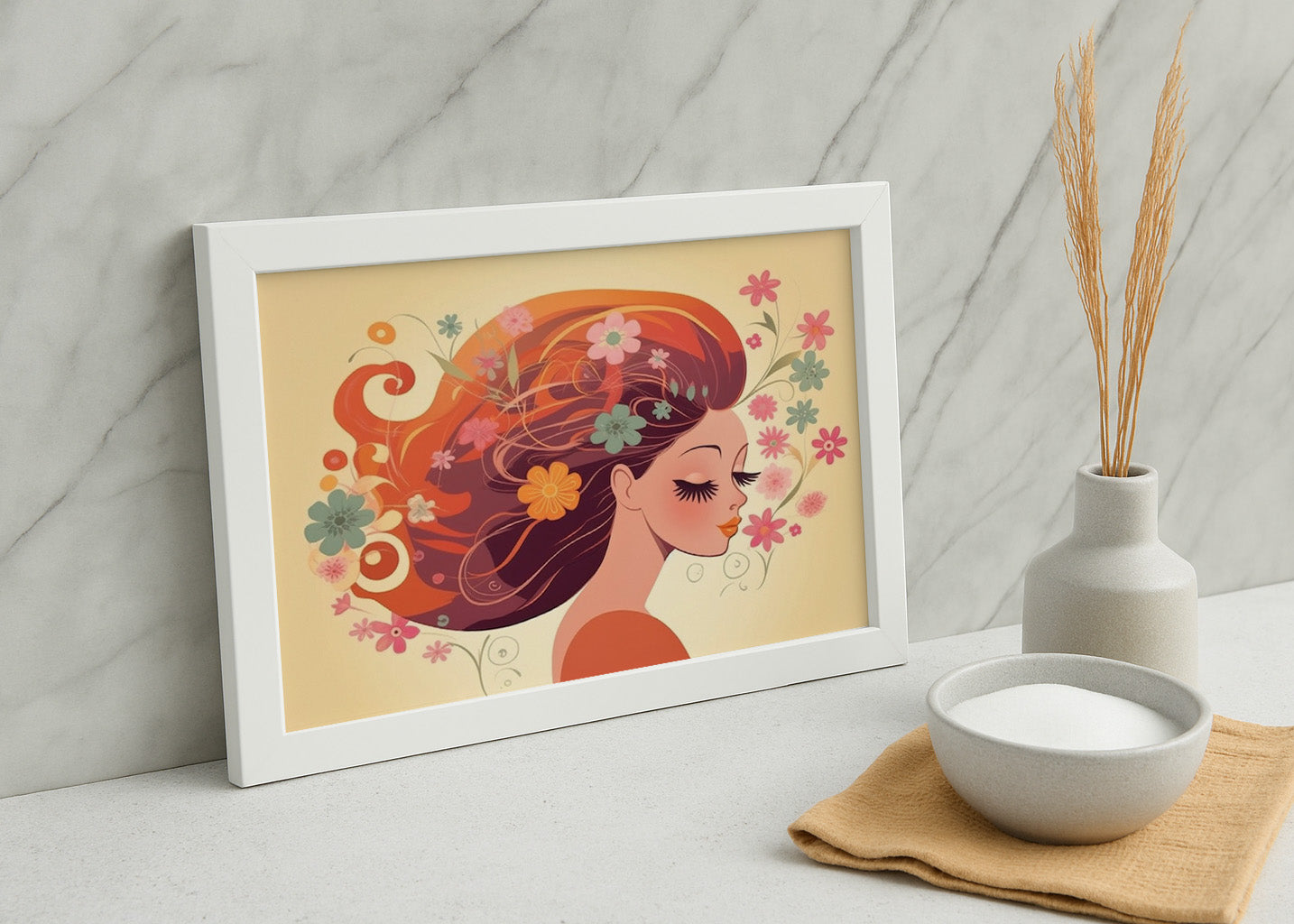 Cuadro Chica dulce entre florecillas