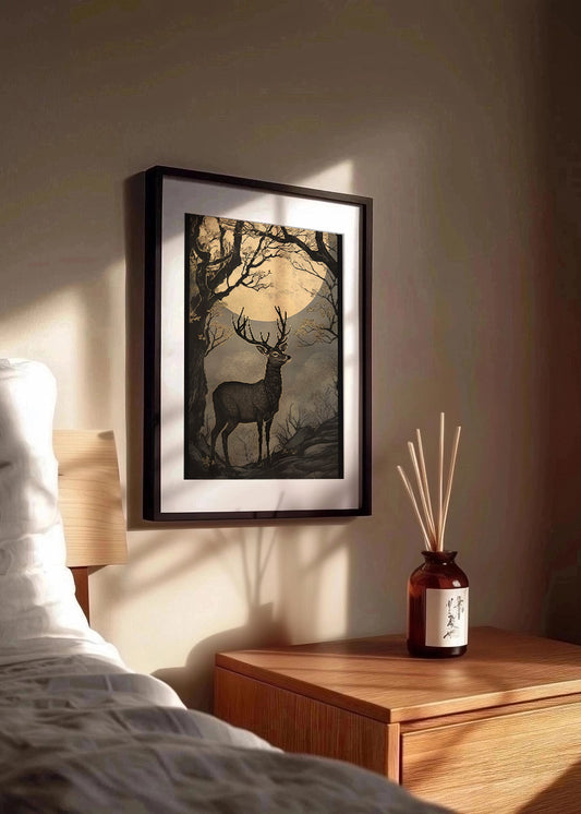 Cuadro Ciervo en gris
