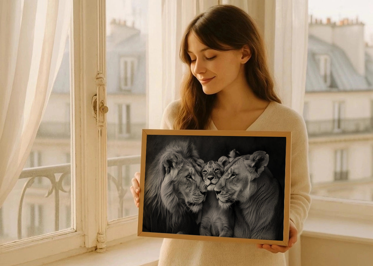 Cuadro Familia de leones