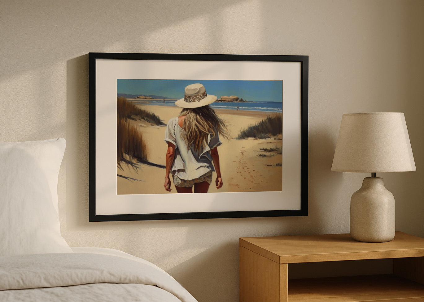 Cuadro Chica paseando por la playa