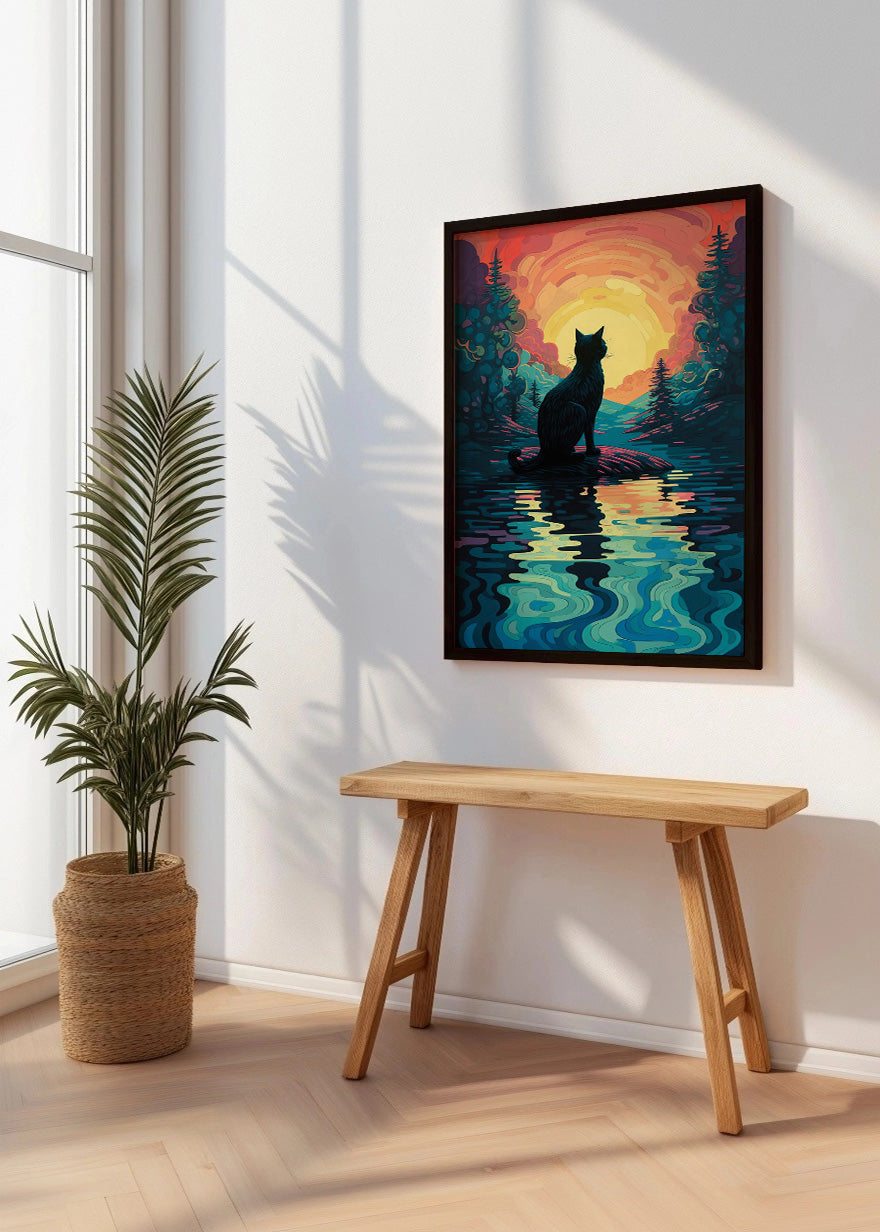 Cuadro Cat & Sunset