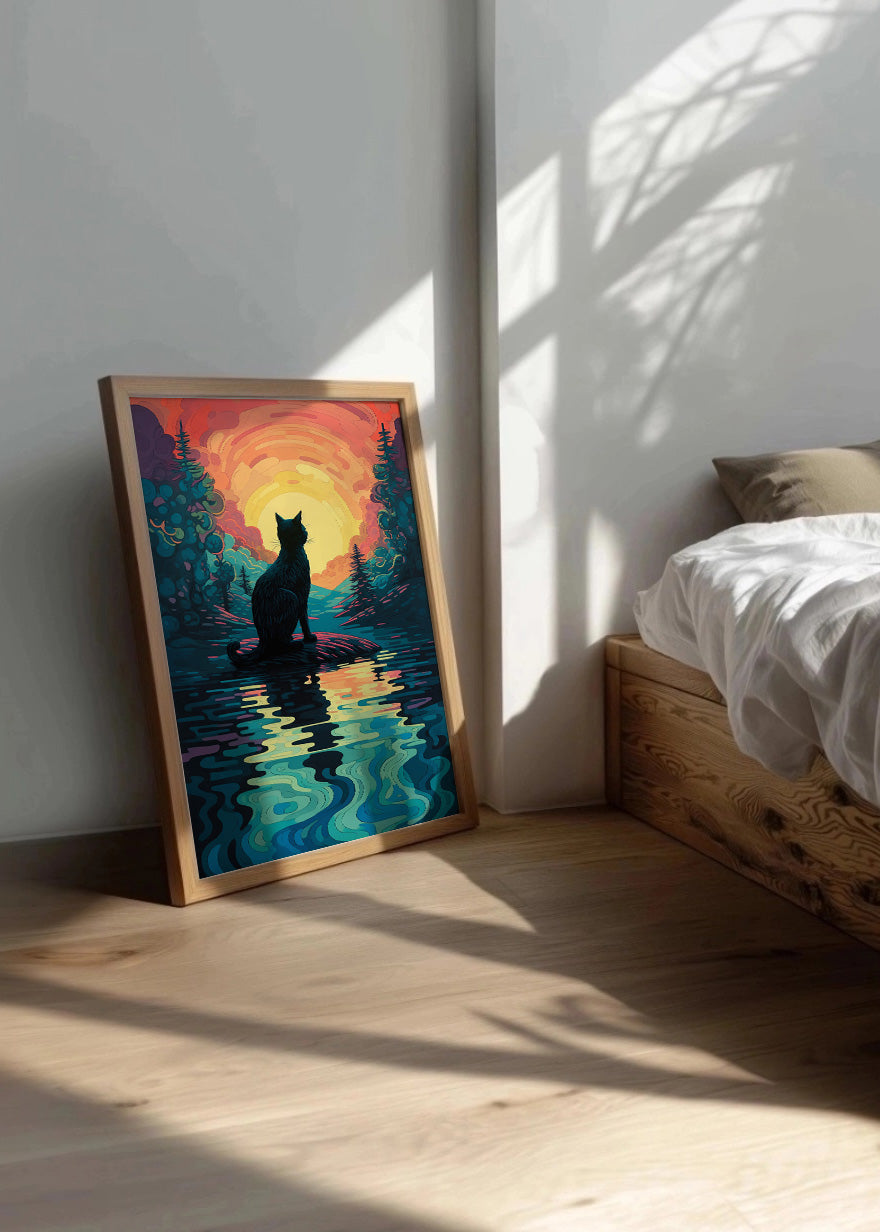Cuadro Cat & Sunset