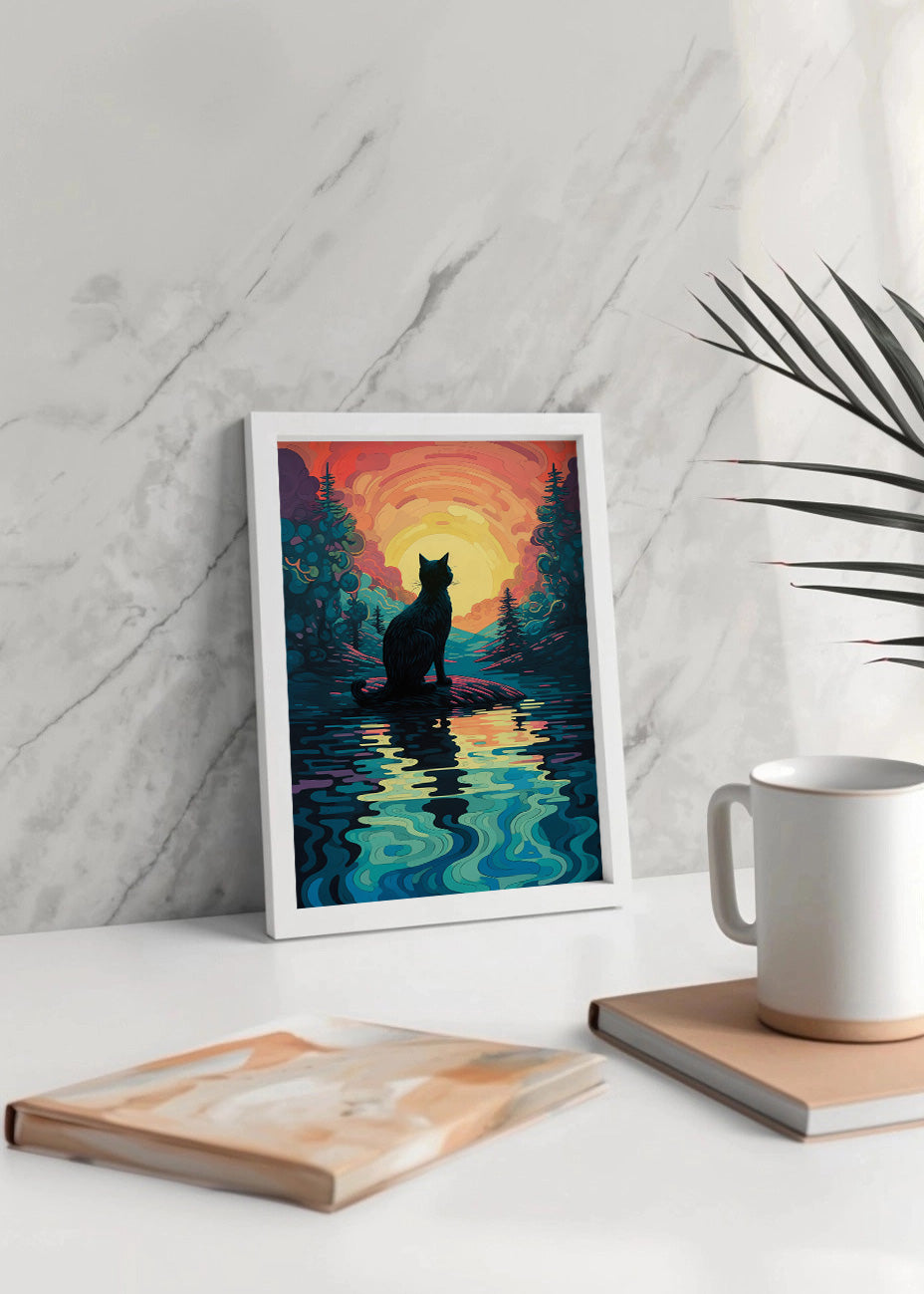 Cuadro Cat & Sunset