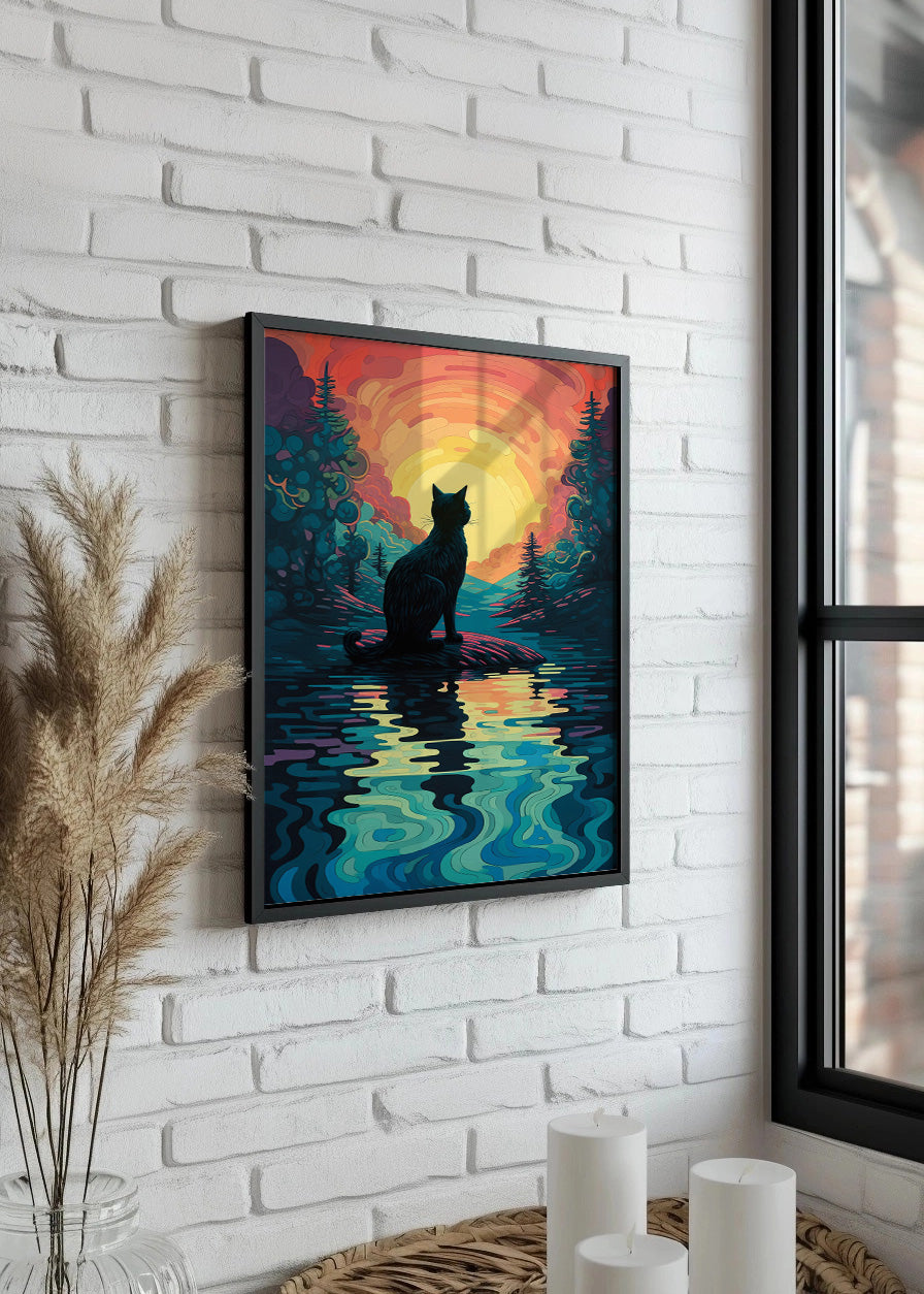 Cuadro Cat & Sunset