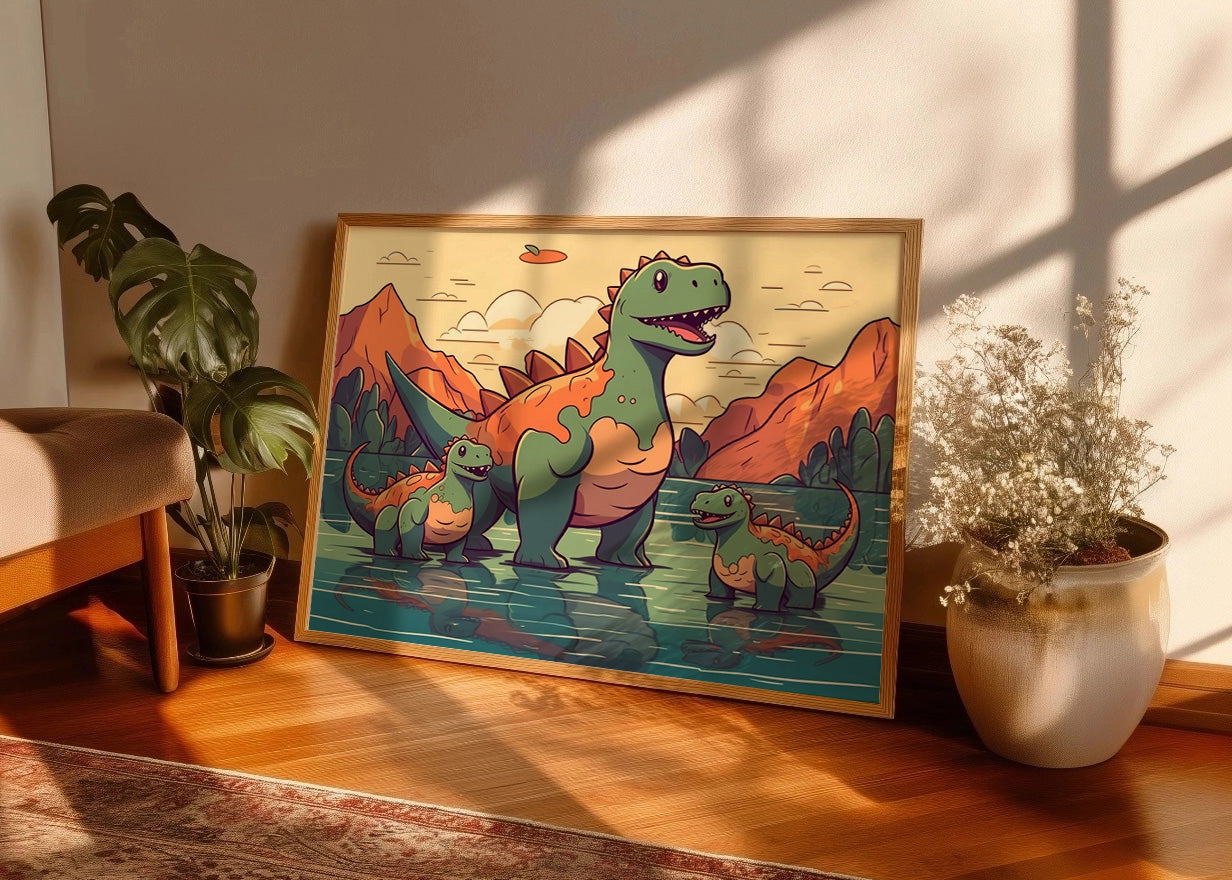 Cuadro Dinosaurios en familia