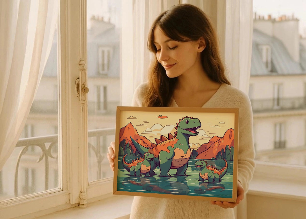 Cuadro Dinosaurios en familia