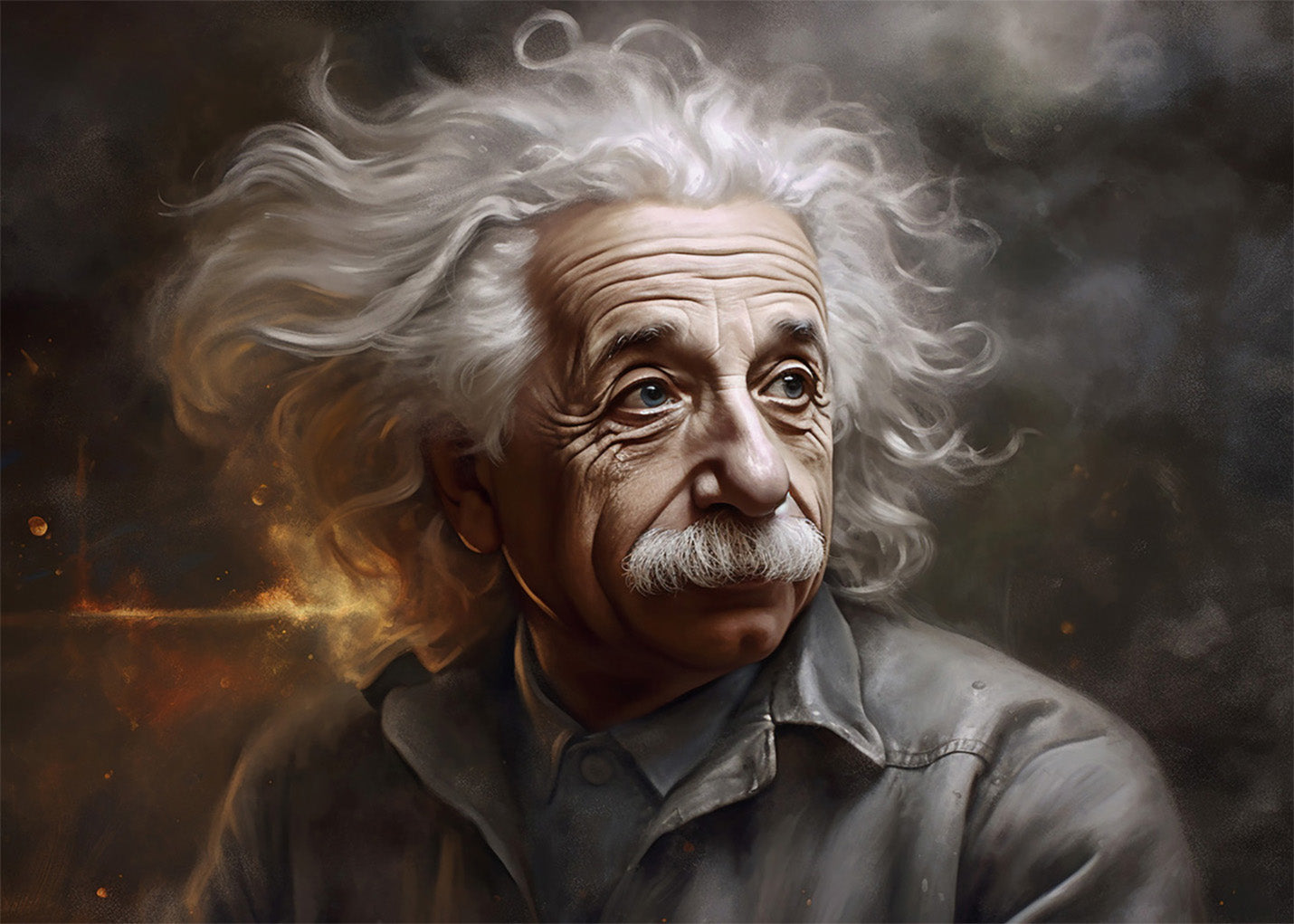 Cuadro Retrato hiperrealista de Einstein