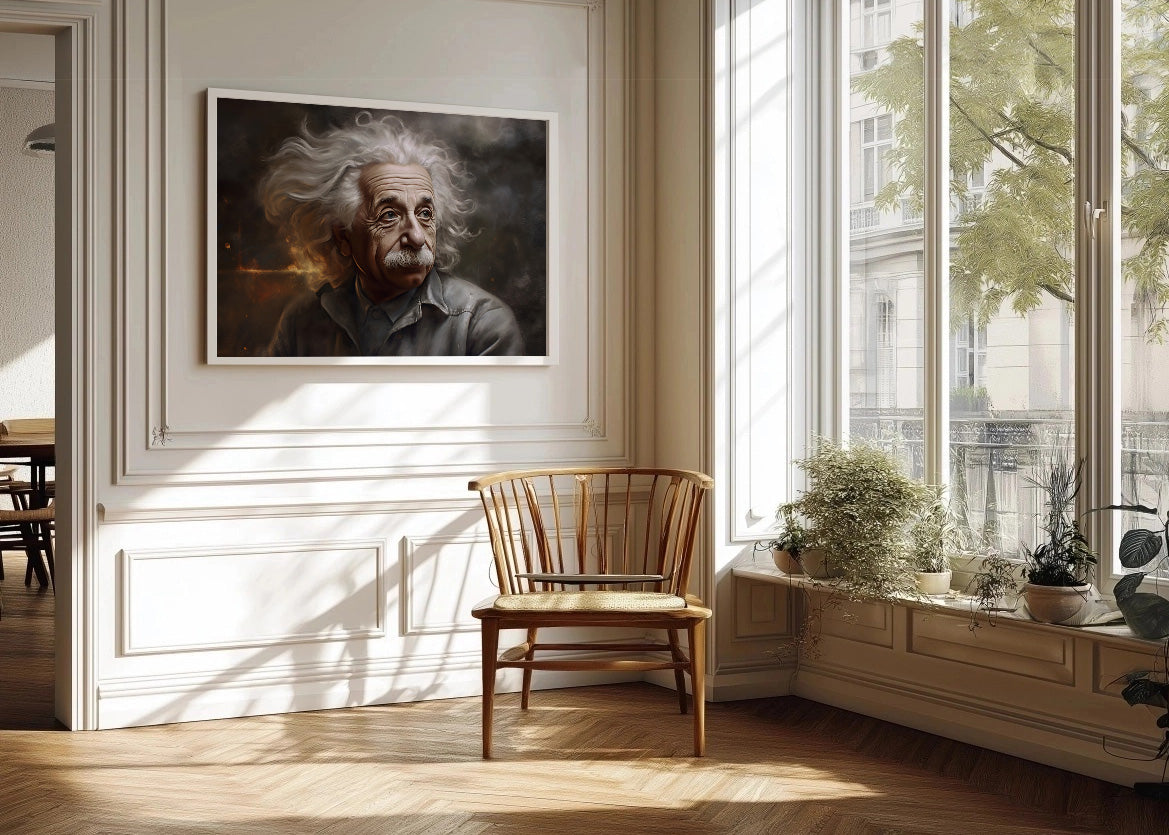 Cuadro Retrato hiperrealista de Einstein