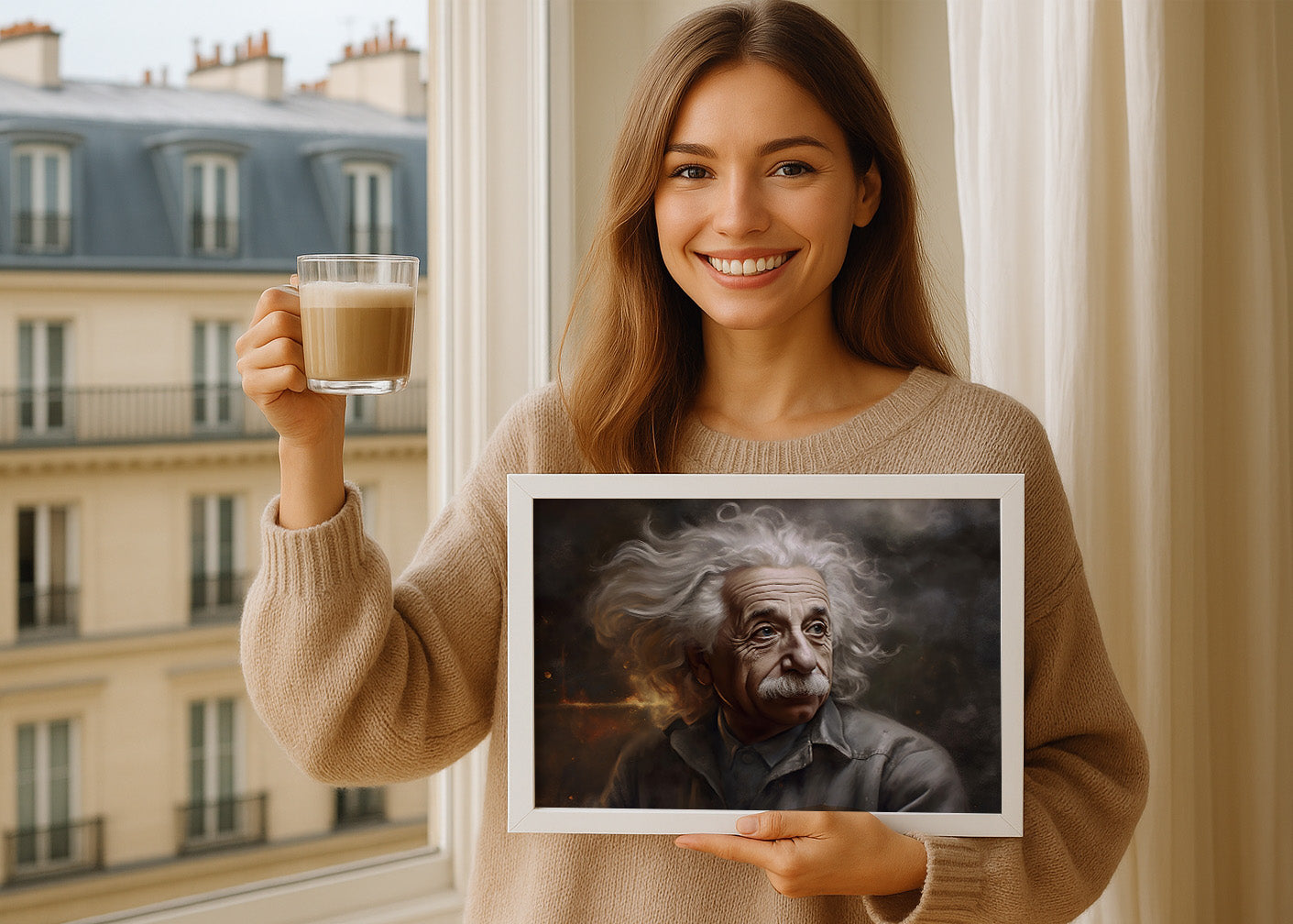 Cuadro Retrato hiperrealista de Einstein