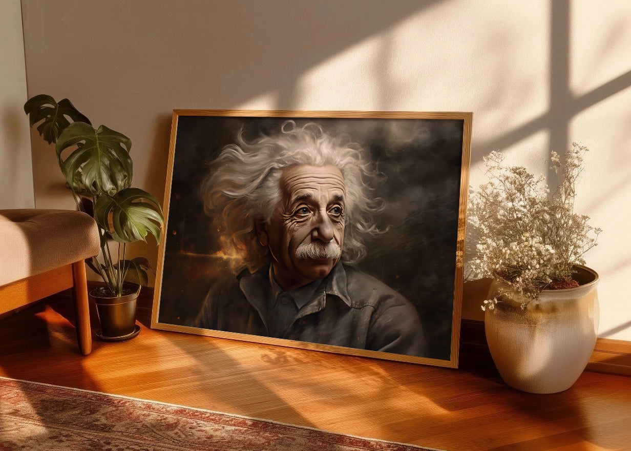 Cuadro Retrato hiperrealista de Einstein