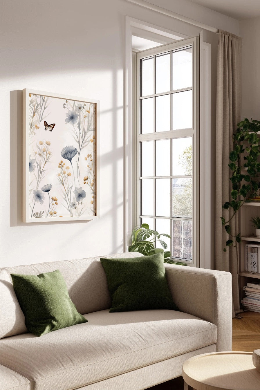 Cuadro de Flores y mariposa (v.1) - Fine Artic