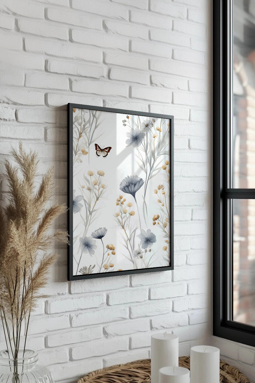 Cuadro de Flores y mariposa (v.1) - Fine Artic