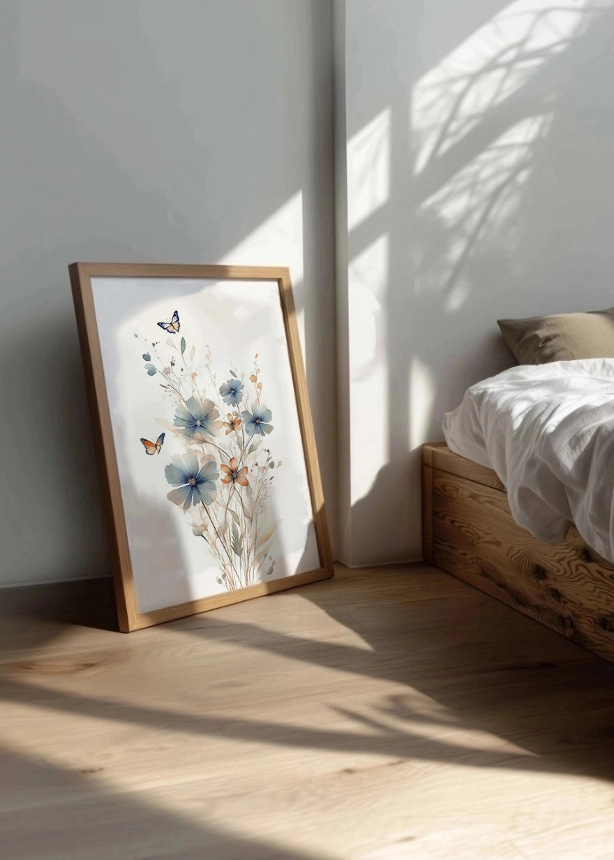 Cuadro Flores y mariposas (v.2)