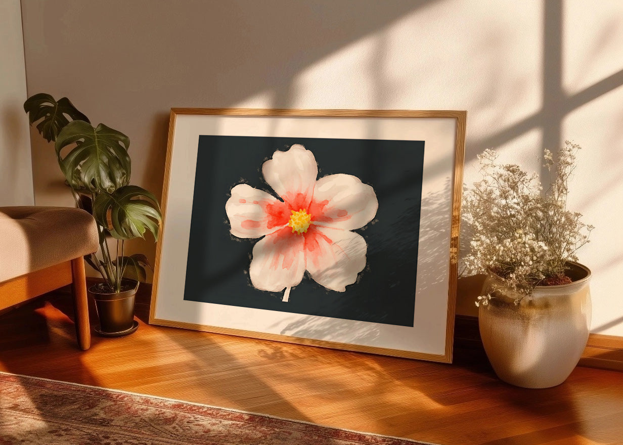 Cuadro Flor sobre negro