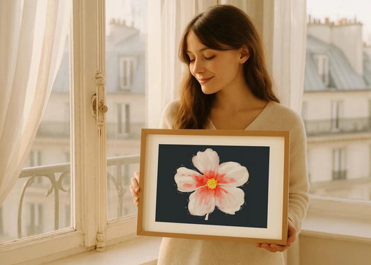 Cuadro Flor sobre negro