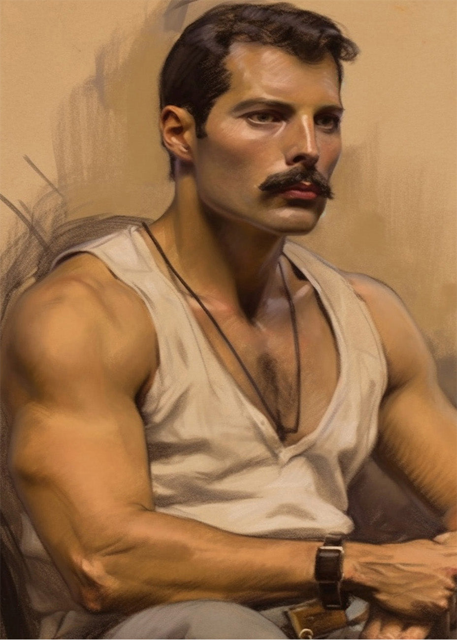 Cuadro Freddie Mercury en tirantes