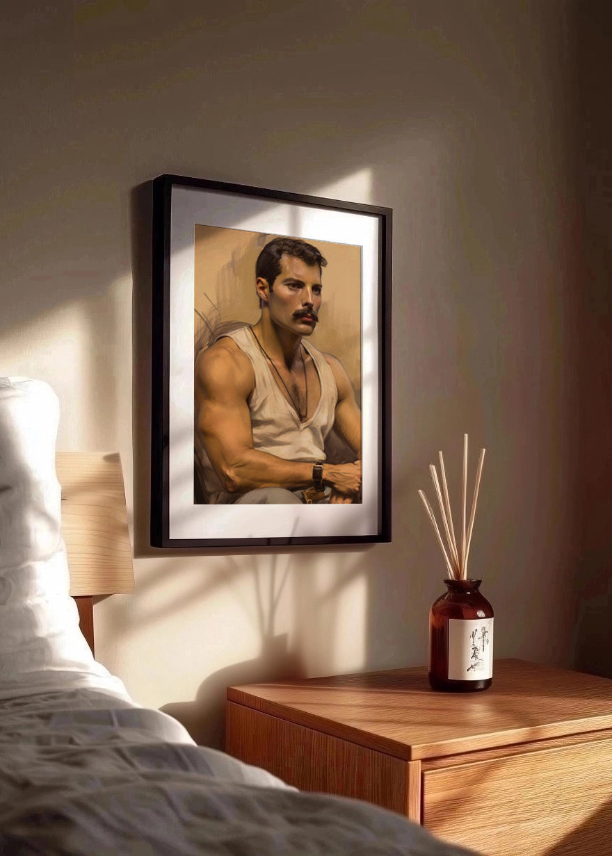 Cuadro Freddie Mercury en tirantes