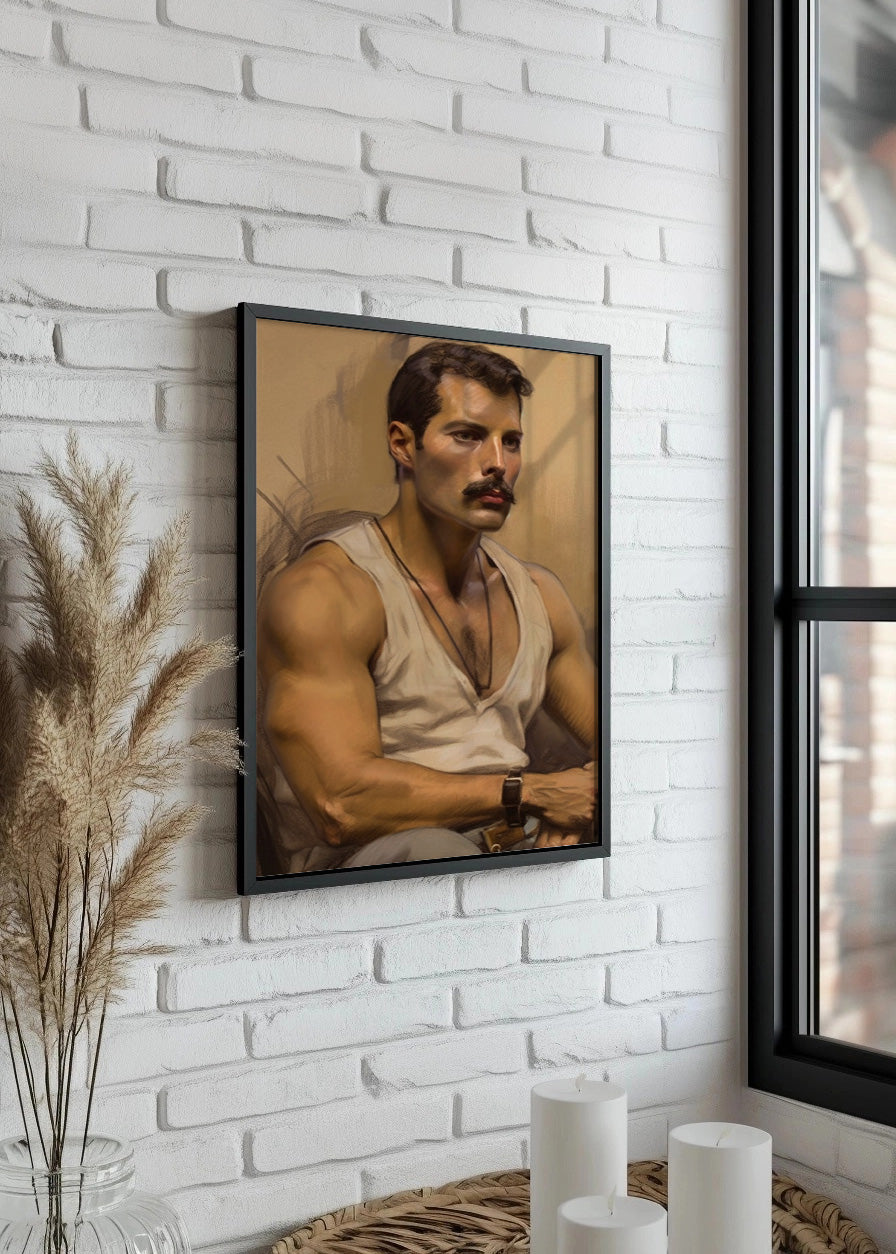 Cuadro Freddie Mercury en tirantes