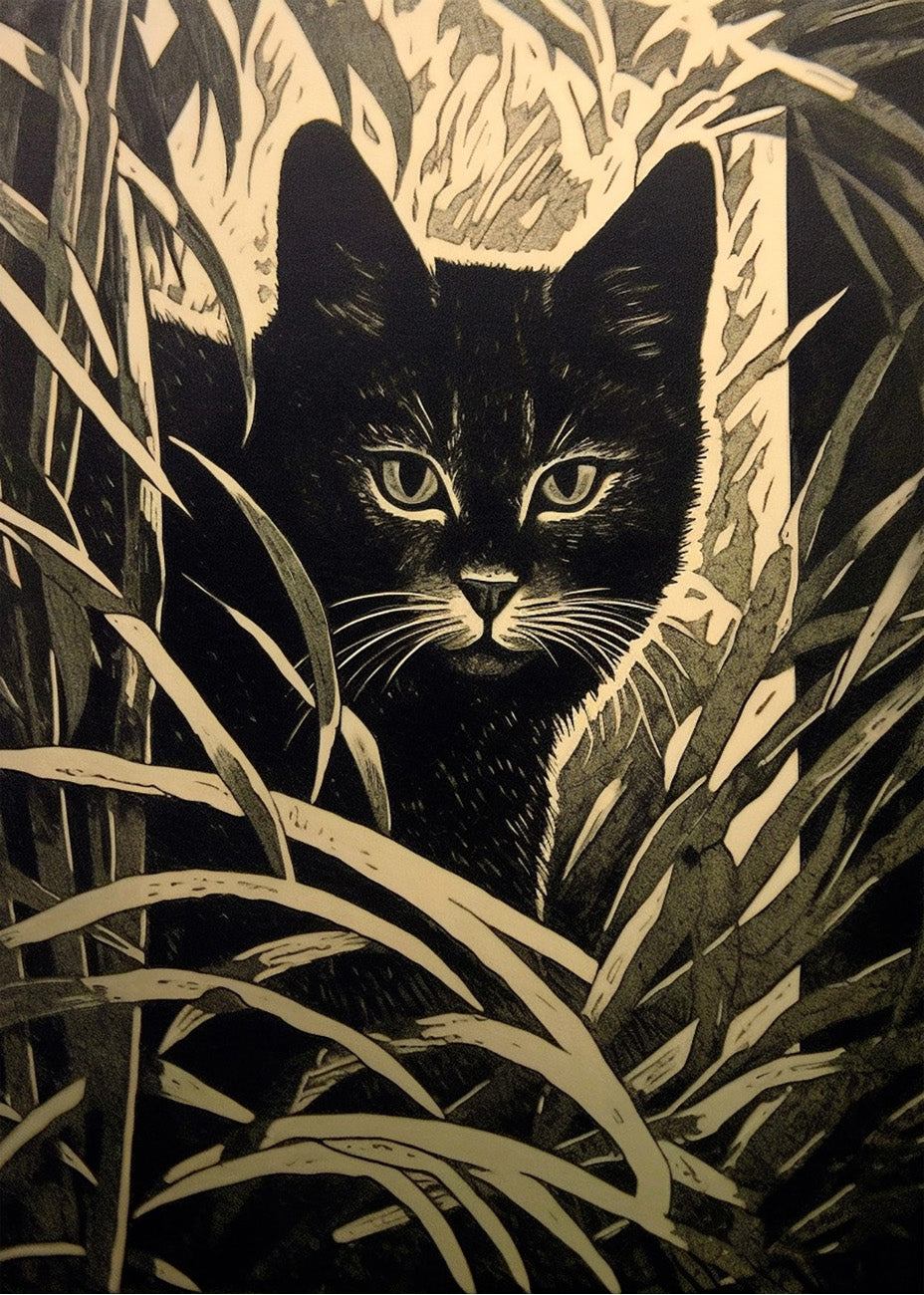 Cuadro Gato acechando