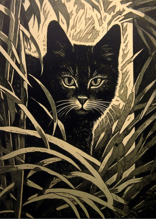 Cuadro Gato acechando