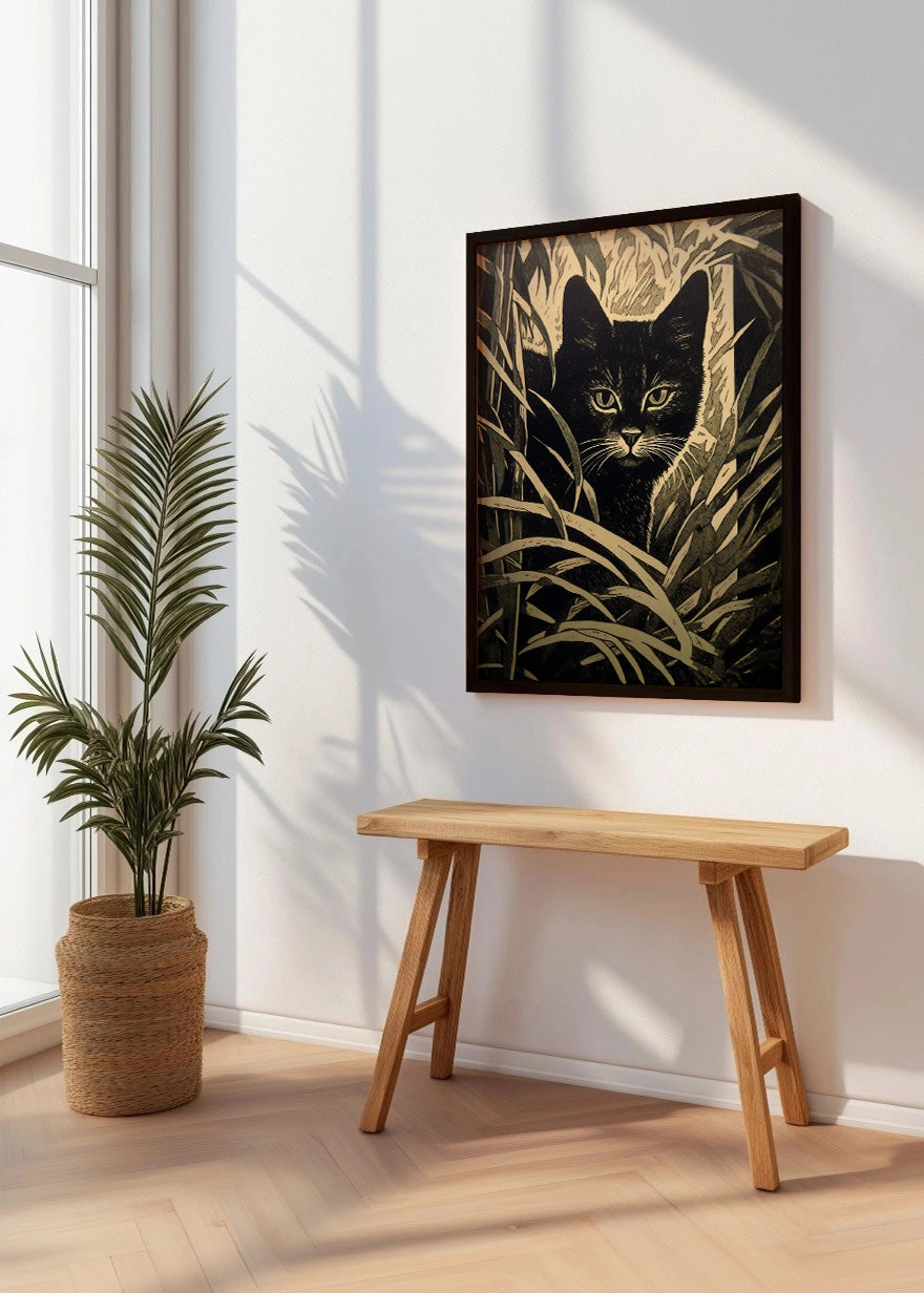 Cuadro Gato acechando