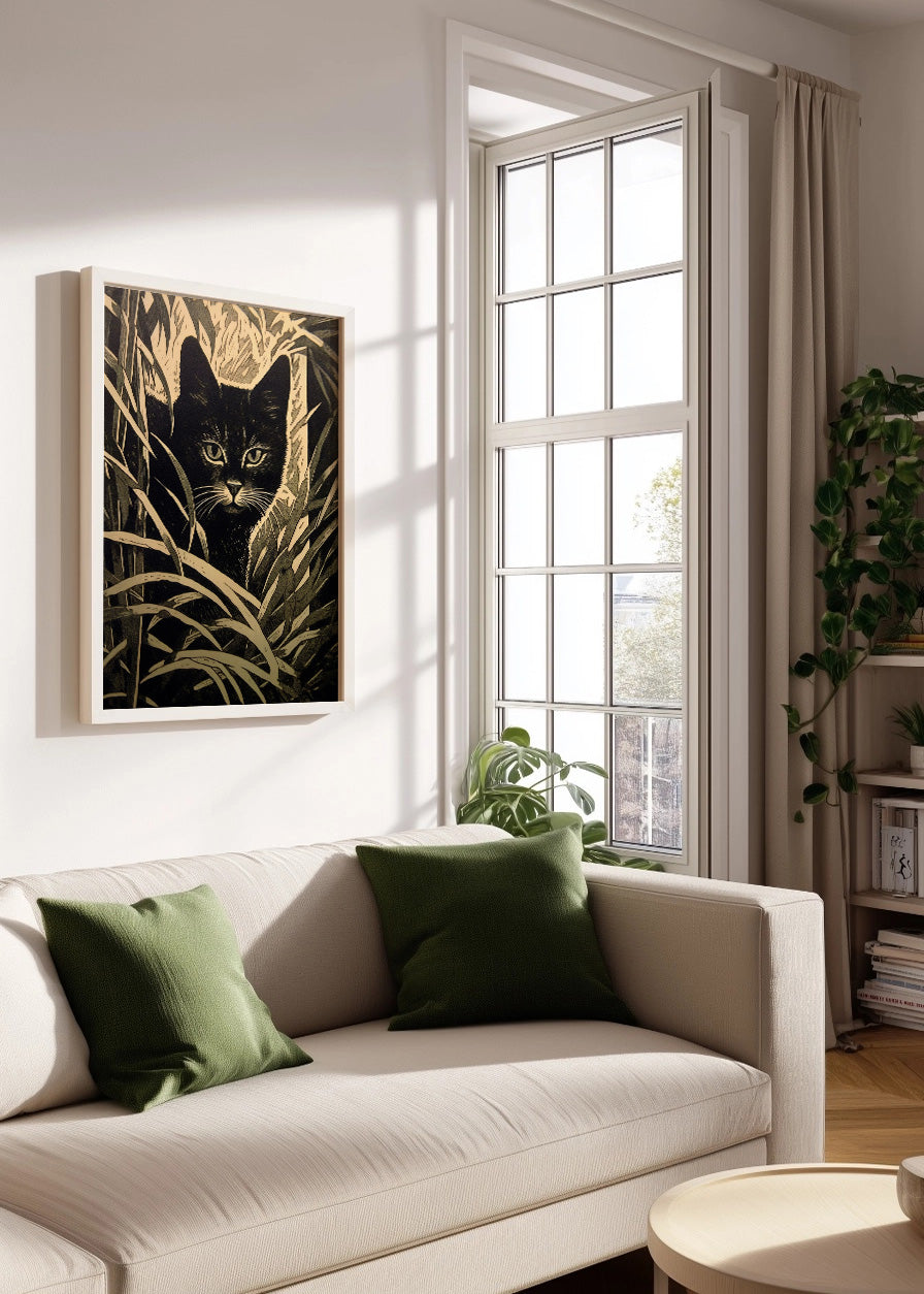 Cuadro Gato acechando