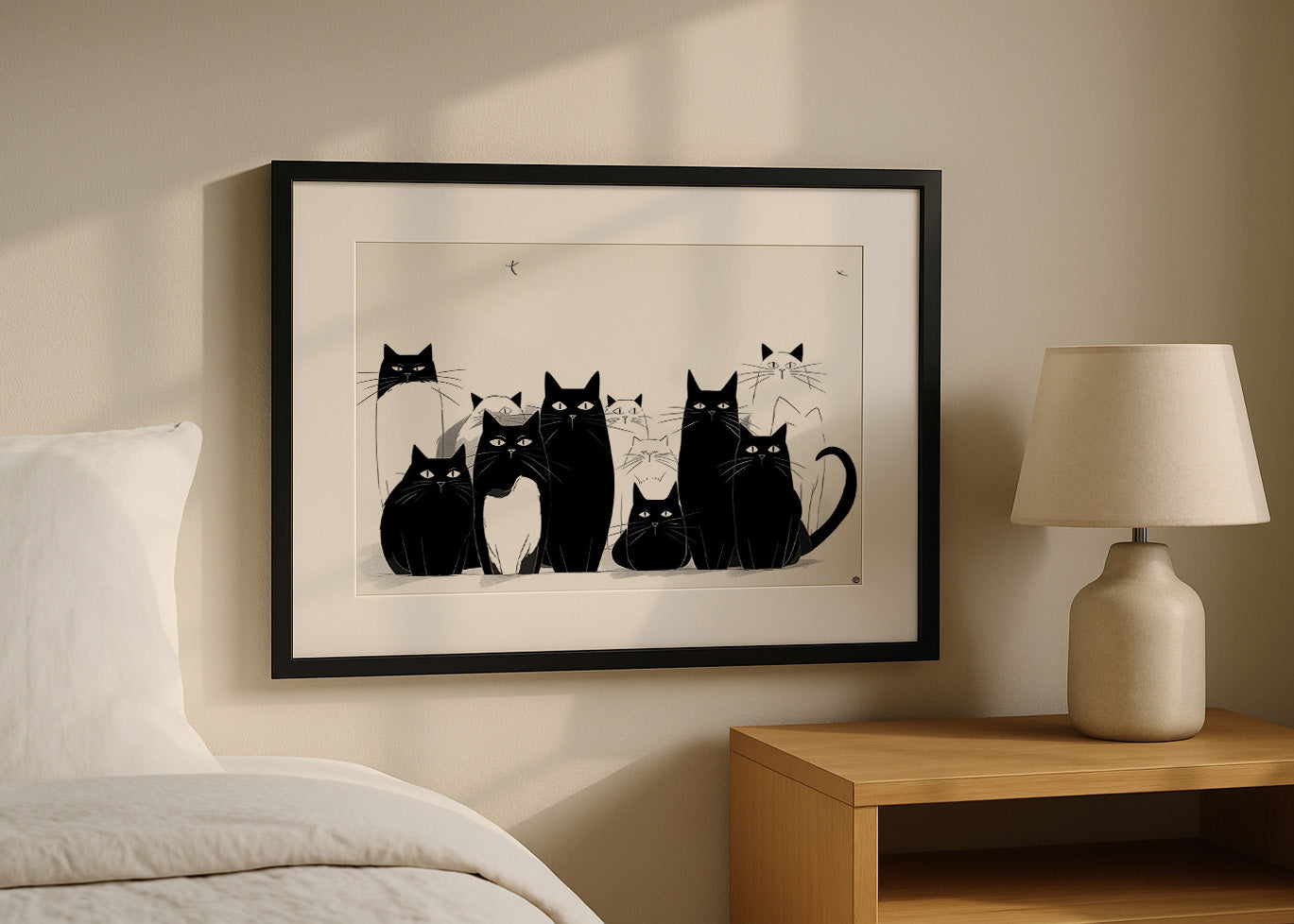 Cuadro Gatos en silueta