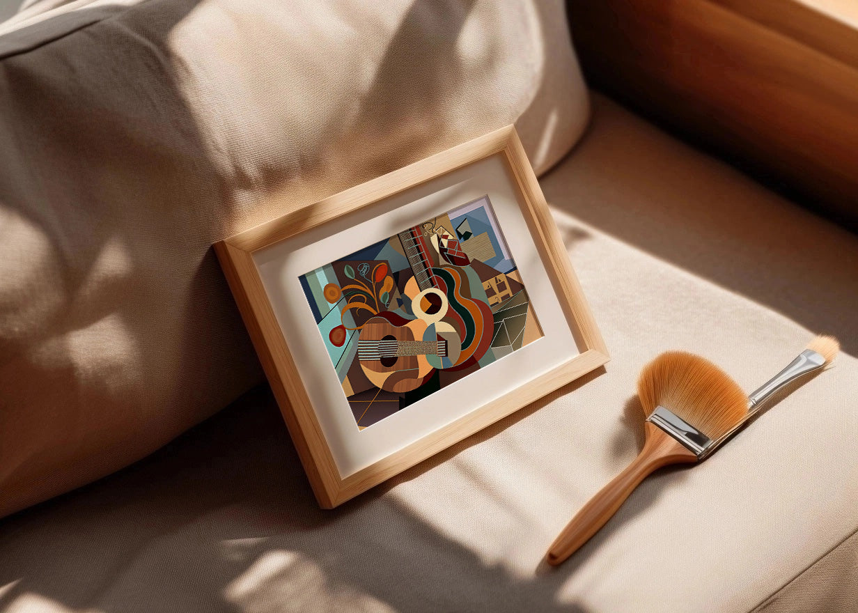 Cuadro ​Guitarras estilo cubista