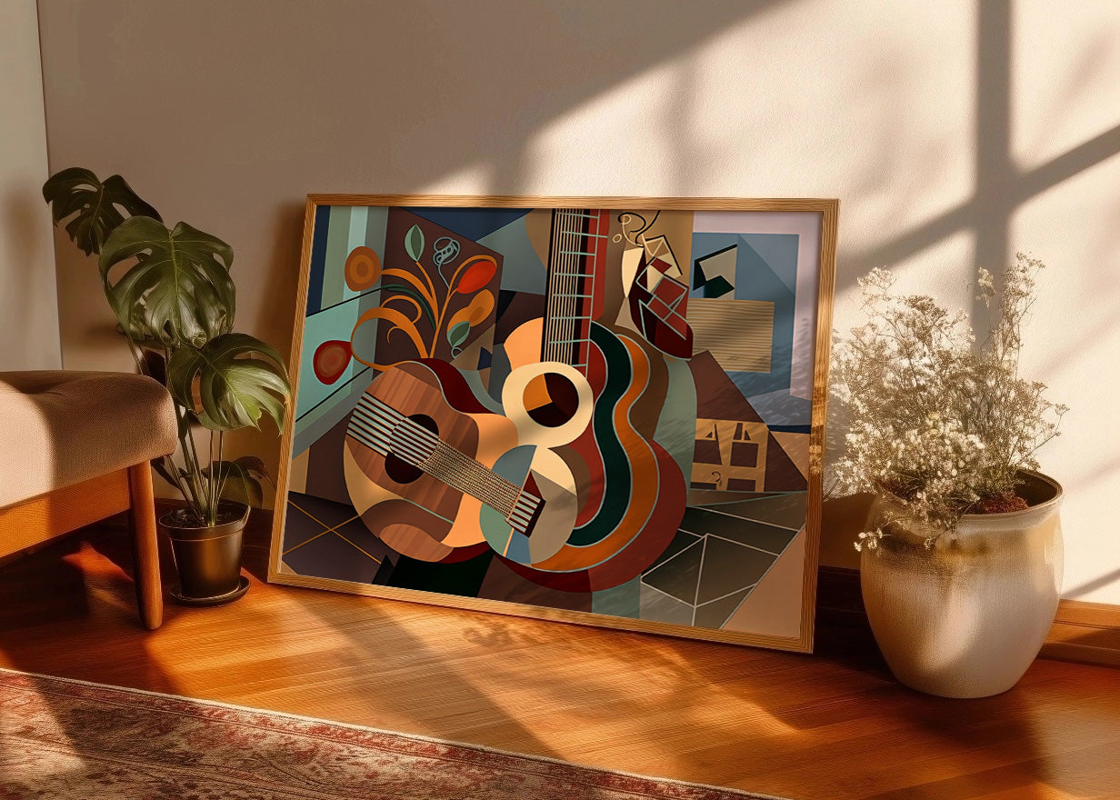 Cuadro ​Guitarras estilo cubista