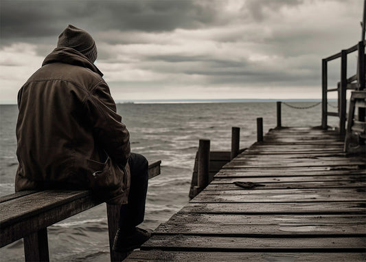 Cuadro Hombre derrumbado a gris