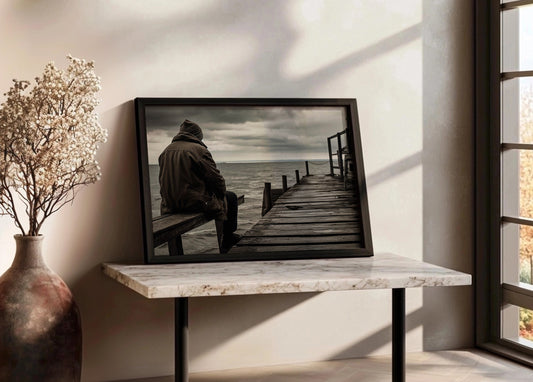 Cuadro Hombre derrumbado a gris