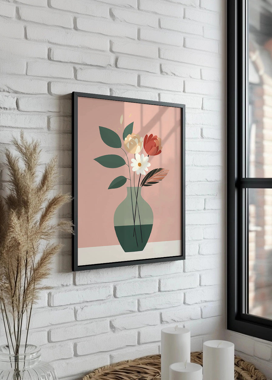 Cuadro Jarrón con flores (minimalista)