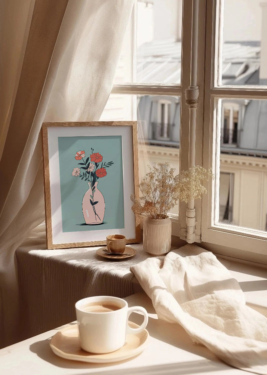 Cuadro Jarrón con rosas