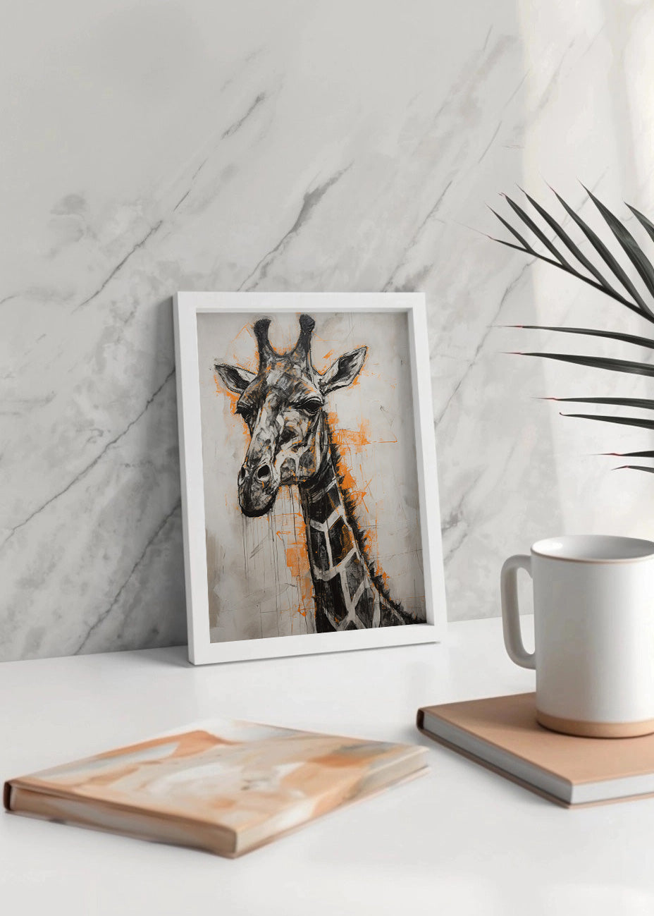 Cuadro Jirafa naranja