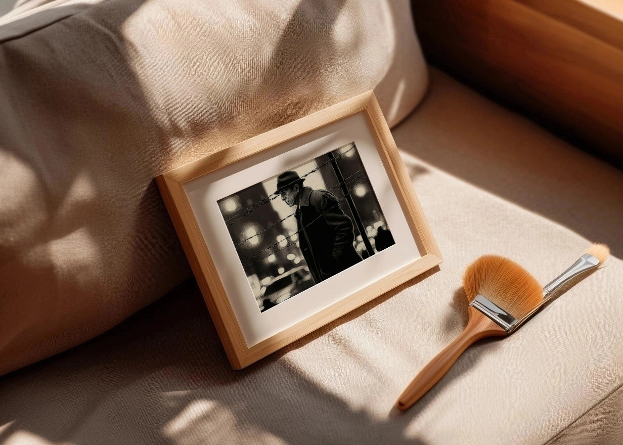 Cuadro Leonard Cohen trajeado