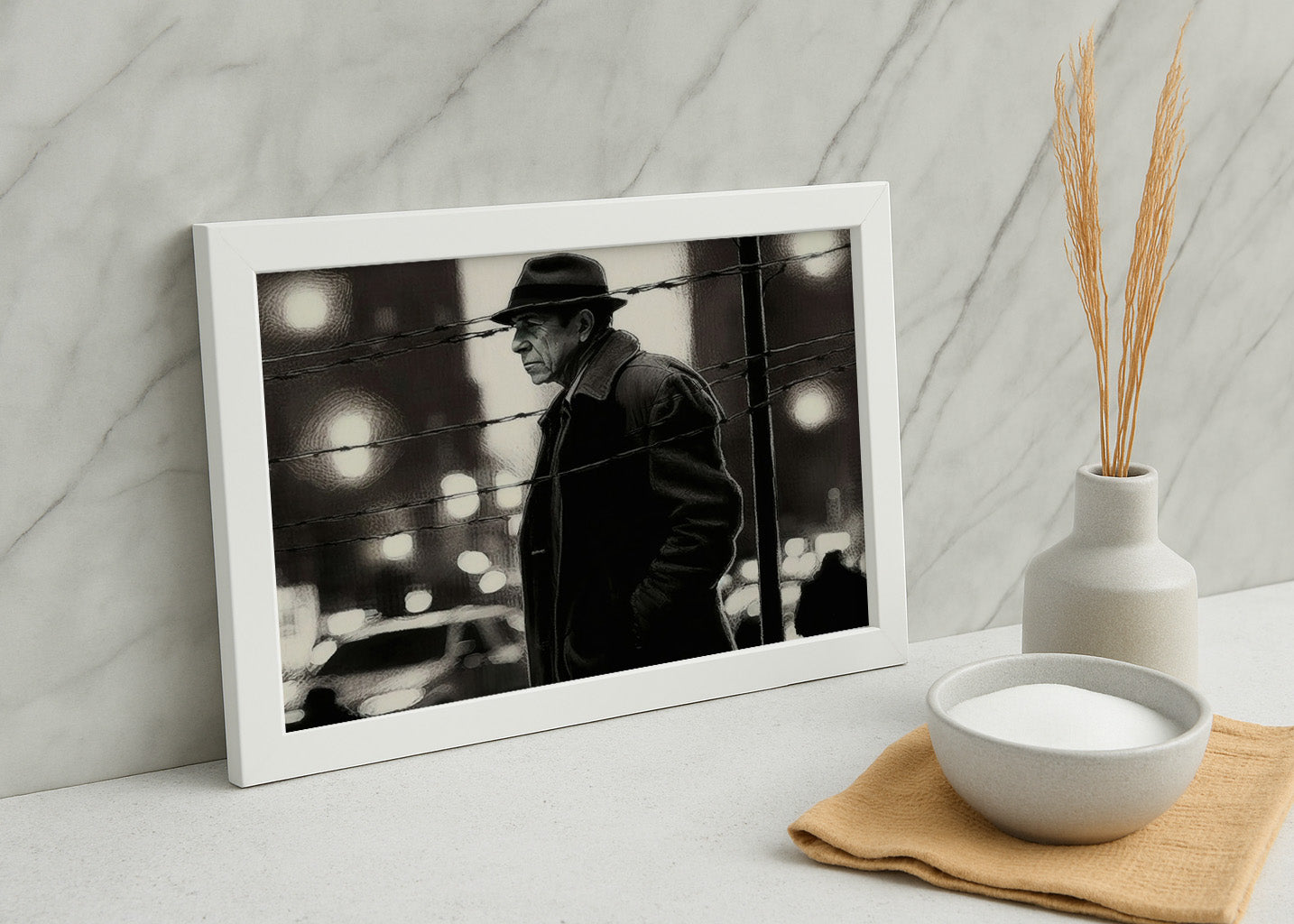 Cuadro Leonard Cohen trajeado